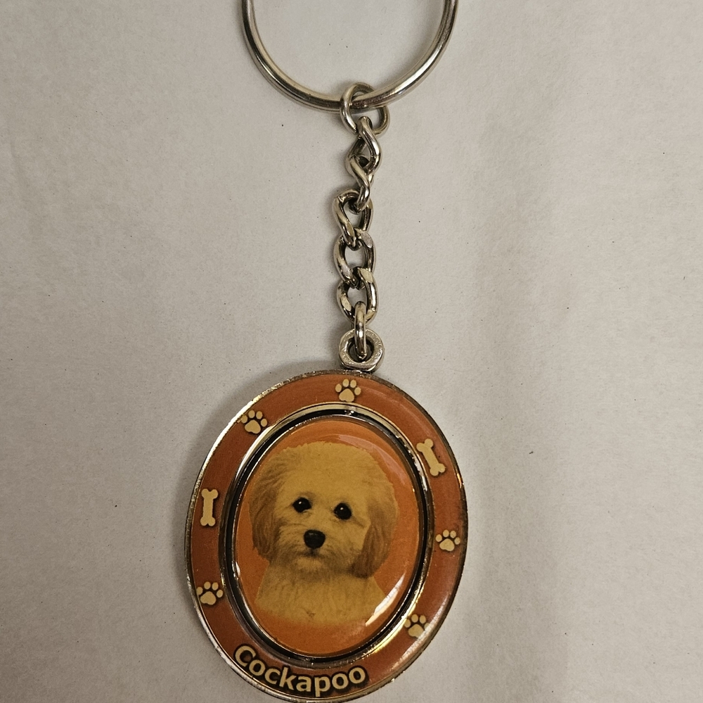 Cockapoo Orange Colored Dog Keychain Pet Lovers Keepsake Gift.